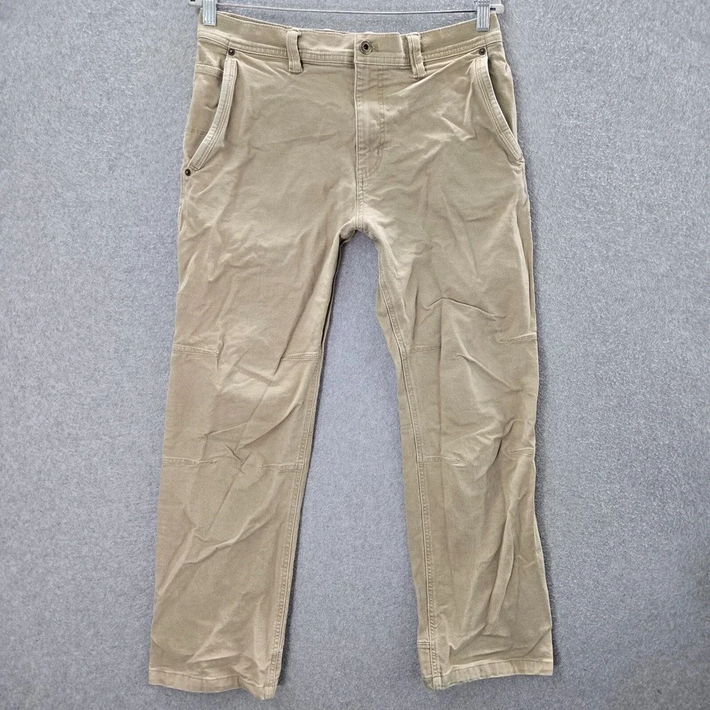 Eddie Bauer Men Pants 32x30 Beige Chino Canvas Stretch Outdoor Hiking‎ Relaxed